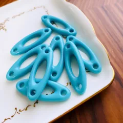 アクリルドイツ製パーツ【4個】変形リング/楕円/ブルー