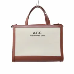 アーペーセー A.P.C. 22AW shopping camille small COEYO M61621 トートバッグ ショルダーバッグ 2WAY キャンバス レザー ロゴ 茶 ブラウン 0811のサムネイル