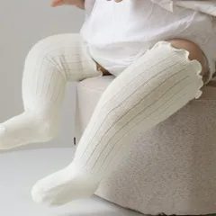 ☆ ホワイト ☆ Lサイズ ☆ ベビー ハイソックス シンプル gsocks40901 ベビー 靴下 フリル ハイソックス ソックス キッズ くつ下 かわいい 男の子 女の子 シンプル キッズ靴下 春 夏 秋 冬 ギフト