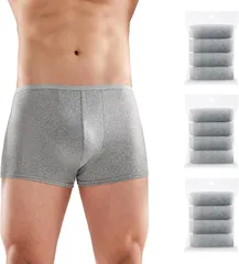 Travelcare ボクサーブリーフ 12枚組 抗菌 除菌 防臭滅菌済み男性用使い捨て下着 パンツ 旅行 携帯用 フィットネス 水泳 ホテル スパ 病院 入院患者ショーツ(グレー,  XL)