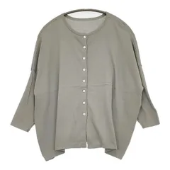 STAMP AND DIARY ワイド2Wayボートネックカーディガン 定価15400円 コットン カーディガン グレー レディース スタンプ アンド ダイアリー【中古】5-0915M∞