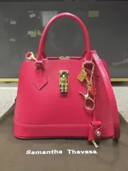 新品同様！格安！サマンサタバサ クリスマス限定 レディアゼル(小) レザー 2WAY ハンドバッグ グローブホルダー付き