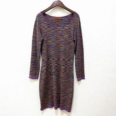 ミッソーニ 最高級オレンジタグ 総柄ニットワンピース チュニック 51