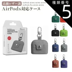 種類5：AirPods (第1＆2世代)/グレー エアポッズ AirPods保護ケース ワイヤレス イヤホンケース エアポッズケース ハイブランド風 耐衝撃 落下防止フック付き PUレザーカバー かわいい おしゃれ AirPods1 AirPods2 AirPのサムネイル