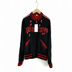 グッチ GUCCI Spiritismo シルク混 ジャケット スカジャン 50 黒 赤 ★AA☆のサムネイル