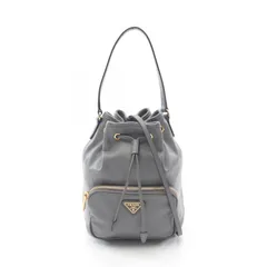 プラダ PRADA ハンドバッグ プラダ デュエット 1BH038 グレー レザー デュエット バケットバッグ レディース Used A