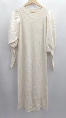 ◇ ⊇ LAGUNAMOON ラグナムーン バルーンスリーブ 長袖 ロング ニットワンピース サイズM アイボリー系 レディース E  【1503060050040】