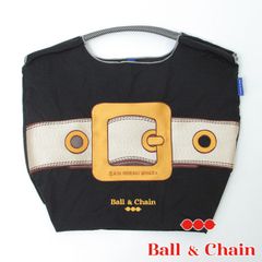 【正規品】 ボールアンドチェーン (バックル / ブラック) Mサイズ  トートバッグ エコバッグ 刺繍 黒