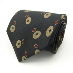 レノマ ブランド ネクタイ ドット 幾何学模様 シルク 日本製 メンズ グレー renoma 【中古】