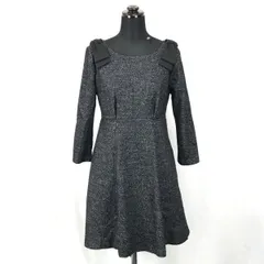 ジルスチュアート/JILLSTUART★ノーカラーワンピース/膝丈【S/黒/ブラック】フォーマル/式典/結婚式などにも◆BG812<sale>