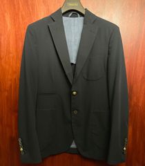 美品LARDINI ラルディーニハイツイストウールホップサックジャケット