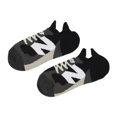 ニューバランス 靴下 メンズ レディース 1足 Newbalance シフテッドソックス 23-29cm 男女兼用 くるぶし丈 スニーカー ソックス フットカバー スニーカー柄 大人用 くつ下 黒 ブラック/LAS35702-BK