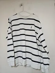 カンゴール ストライプ 長袖 Tシャツ 白 M