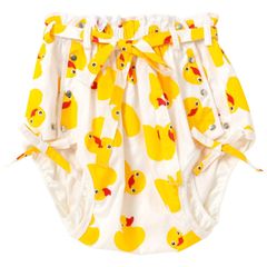 [ママミッケ] 大人用おむつカバー ホック 紐 (白色、ひよこ)
