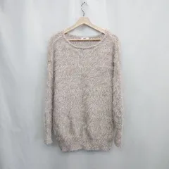 ◇ ⊇ one after another NICE CLAUP キラキラ 長袖 ニット セーター サイズF ピンクベージュ系 レディース E  【1504210016497】