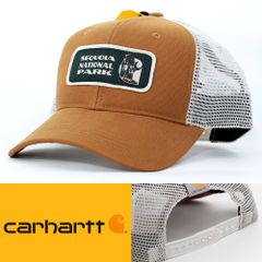 メッシュキャップ 帽子 カーハート Carhartt Canvas Sequoia National Park Patch ブラウン 106584-BRN USA ワークウェアブランド