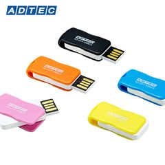 【メーカー直営】16GB カラフルUSBフラッシュメモリ｜ストラップ付き｜コンパクトUSBメモリ｜キャップレス・回転式収納｜AD-UCTシリーズ【アドテック】