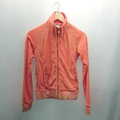 ◇ adidas アディダス 起毛 刺<!-利用不可文字-!> ブランドロゴ ジップアップ ストレッチ 長袖 ジャケット サイズS ピンク レディース E  【1308290052839】