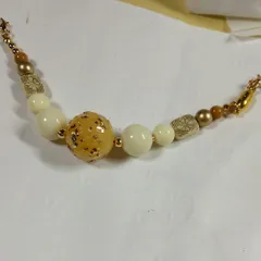 ＊#390 金箔黄色大ビーズの 羽織紐のサムネイル