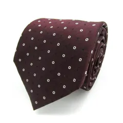 タカキュー ブランド ネクタイ シルク 小紋柄 ドット柄 メンズ パープル TAKA Q 【中古】