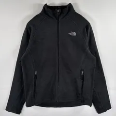 古着 ザ・ノースフェイス THE NORTH FACE フルジップフリースジャケット ワンポイントロゴ刺繍 アウトドア M  ブラック メンズ