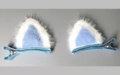 【中古】アクセサリー(非金属) ねこみみ(ブルー) 「もふもふあにまるず ヘアクリップ」