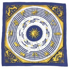 HERMES エルメス カレ90 スカーフ DIES ET HORE 占星術 星座柄 ホロスコープ aq11503
