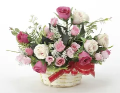 アートフラワー 造花 フレアローズ〔ミニタイプ〕/光触媒 観葉植物 ウンベラータ フェイクグリーン 花 胡蝶蘭 開店祝い 開業祝い 誕生祝い 造花 アートフレーム おしゃれ 飾る Mサイズ