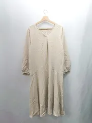 ◇ ◎●未使用● ⊇ La-gemme ラジェム 長袖 膝下丈 ワンピース サイズF ベージュ系 レディース E  【1503050032582】