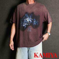 【KAMIYA/カミヤ】“KMY-WOLF” Distressed Tee - BLACK / グラフィック Tシャツ / G14TS084【送料無料】