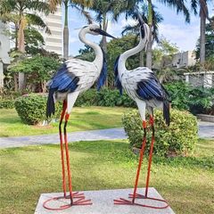 ガーデンオーナメント オブジェ 鶴 鳥 置物 庭 屋外 金属製 モニュメント ガーデンオーナメント オブジェ 鶴 鳥 置物 庭 屋外 金属製