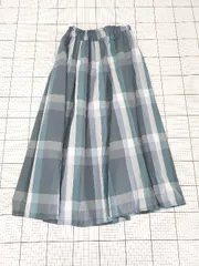 ◇ ⊂ CIAOPANIC チャオパニック チェック柄 ロング フレア スカート サイズF ネイビー グリーン系 レディース E  【1508270000977】