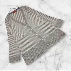 美品❤【ミッソーニ】MISSONI ニットカーディガン 深Vネック 総柄 ウール