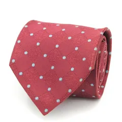 マリオヴァレンティノ ブランド ネクタイ シルク ドット柄 小紋柄 メンズ レッド MARIO VALENTINO 【中古】