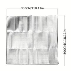 アルミ箔製のアウトドアマット　300×300cm　防水で湿気を防ぐピクニック用の断熱パッド　キャンプやテントでの睡眠に最適　様々なサイズでキャリングバッグ付き　アルミシート
