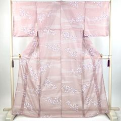 □E6544□未使用品□きもの英 薄葡萄色 絽 単衣 洗える着物□163/65