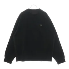 PRADA ブラックトレーナーロゴプリントクールネック PRADA ブラックトレーナーロゴプリントクールネック