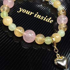 新品、未使用☆スターローズクォーツ ブレスレット 虹入り、シラー沢山 