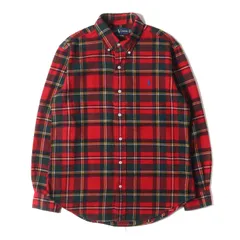 RALPH LAUREN ラルフローレン シャツ サイズ:L / 00s タータンチェック ボタンダウン フランネルシャツ (CUSTOM FIT) / レッド グリーン / トップス カジュアルシャツ【メンズ】【中古】