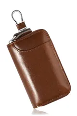 【色: ブラウン】スマートキーケース 革 カードケース 男性 収納スペースの多い