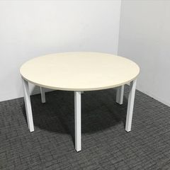 丸テーブル 2点セット ワークフィット 半円形テーブル コクヨ ホワイトナチュラル　