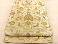 平和屋着物◎六通柄袋帯　飾花文　金銀糸　正絹　逸品　BAAU7680hvのサムネイル