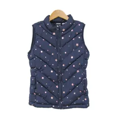 ギャップキッズ ベスト ジャケット アウター 中綿入り 星柄 キッズ 女の子用 140サイズ ネイビー GAP KIDS 【中古】