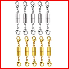 【特価セール】YFFSFDC ネックレス 留め具 マグネット留め具 簡単装着 磁気クラスプ エンドパーツ ジュエリー用 延長用金具 DIY用 クラフト作り アクセサリーパーツ 10個セット