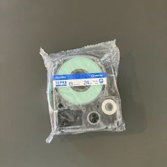 キングジム　「テプラ」PROテープカートリッジ 白ラベル　青文字　SS24B×5個セット