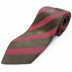 #ae エルメネジルドゼニア Ermenegildo Zegna ネクタイ 茶 エンジ 白 レジメンタル ドット シルク イタリア製 メンズ [938585] k01