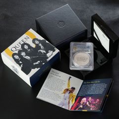 【家族を守る資産】最高鑑定 2020 イギリス エリザベス2世 ミュージックレジェンド クィーン Queen 2オンス 銀貨 PCGS PR70 DEEP CAMEO アンティークコイン モダン 英国