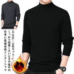 送料無料 2枚セット 起毛 ヒートテック メンズ 長袖 インナー インナーシャツ 防寒着 防寒 肌着 あったか ヒートインナー あったかインナー ロンT Tシャツ カットソー タートルネック ハイネッ BrJn331