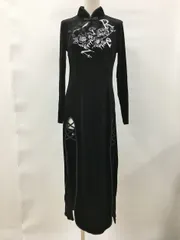 NieR CLOTHING ニーアクロージング チャイナドレス M ブラック チャイナドレス チャイナワンピース ベロア地 2503WT084