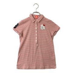 中古 レディース アルチビオ archivio 半袖ポロシャツ 36(S) 白×赤 ホワイト×レッド ストレッチ ボーダーのサムネイル